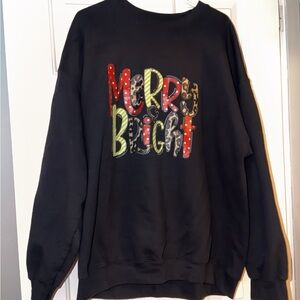 Gildan Black 'Merry Bright' Sweatshirt